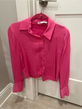 ZARA Hot Pink Button-Down Shirt